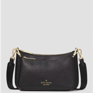 New Kate Spade Duet Small Crossbody Saffiano Black